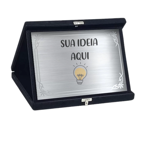 Placa de Homenagem Corporativa Personalizada com Estojo de Veludo 33x23cm - comprar online
