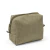 Necessaire personalizada de poliéster bege com zíper na parte superior, tamanho compacto 13x11x6,5 cm