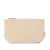 Necessaire personalizada de algodão reciclado bege com zíper superior, interior com forro de algodão, medindo 25x14x6 cm