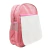 Mochila infantil pequena rosa com bolso frontal branco personalizado