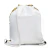 Mochila saco personalizada em cetim branco com lantejoulas douradas e brancas, 35x38 cm