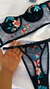 Conjunto Julie bordado - azul turquesa - loja online