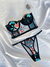 Conjunto Julie bordado - azul turquesa - Afrodite