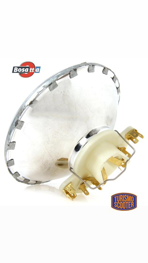 Optica faro BOSATTA redondo Ø 115 mm, para Vespa 50 SS/​90 SS/​125 PV/​ET3/​Super/​150 Super