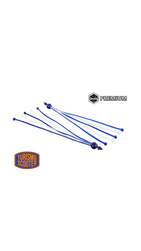 Flecos/streamers manillar universal - blanco/azul