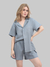 Conjunto Camisa e Shorts Cinza na internet