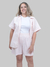 Conjunto Camisa e Shorts Listrado Rosa Claro na internet