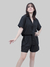 Conjunto Camisa e Shorts Preto na internet