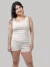 Conjunto Canelado Regata e Short Mini - Natural Mescla na internet