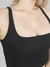 Blusa Cropped de Alça Preta - Sra.Sono