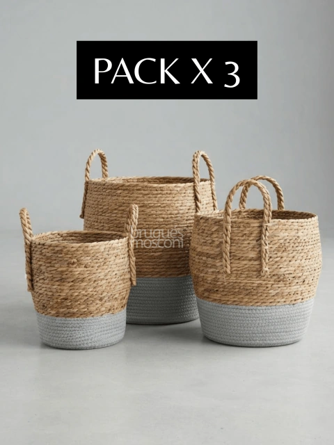 Kit Canasto LINA – Set x3 Tamaños con 10% OFF Adicional