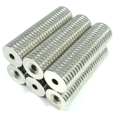 30pcs Imã De Neodimio Disco 20x3 - 20mm X 3mm Com Furo - N35 - comprar online
