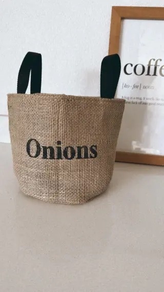 Contenedor arpillera "onions" 20x20cm