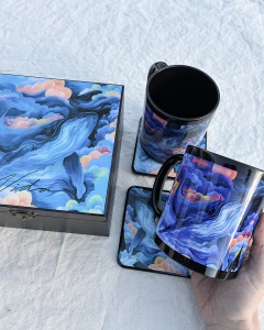 Kit Caja de té, pareja de pocillos y portavazos - tienda online