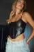 BUSTIER CORSET DE TRICOT CHINTZEADO CON BALLENAS INTERNAS - comprar online