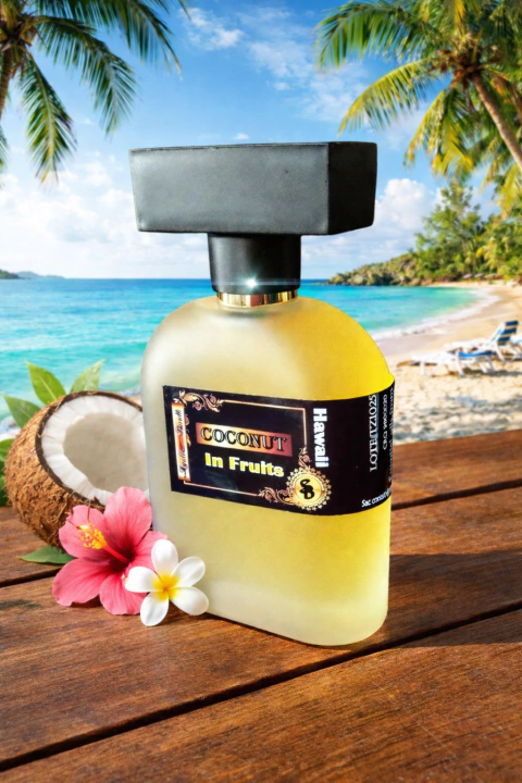Coconuit & Fruits Parfum • Coconut , União entre a doçura natural do coco havaiano •vibração luminosa das frutas caribenhas. Gourmand e sofisticada