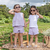 Conjunto Infantil Camiseta bordada e Shorts Xadrez Lilás - comprar online