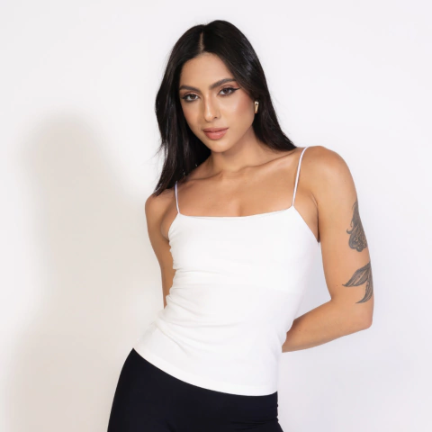 REGATA ALÇA FINA BRANCA