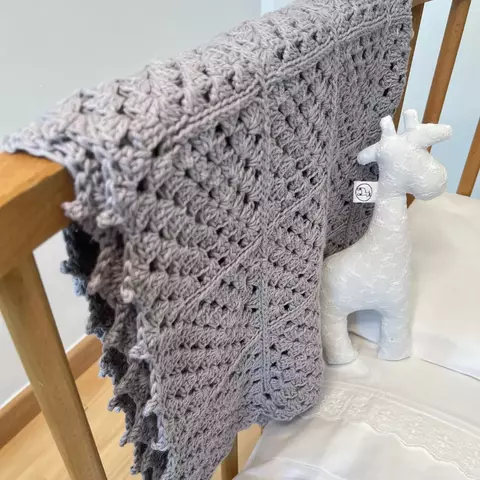 Manta crochet gris - comprar online
