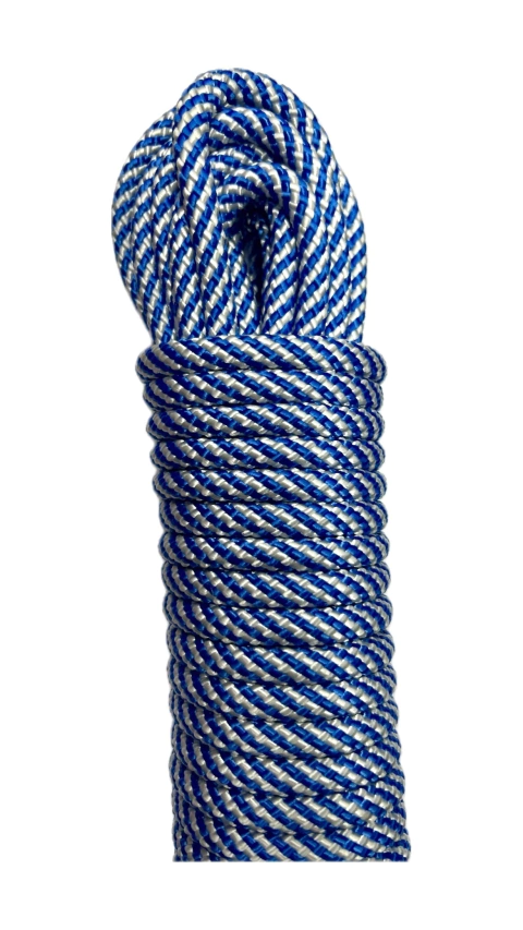 CORDA DE POLIPROPILENO 8MM AZUL TURQUESA COM BRANCO (O METRO)