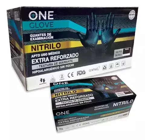 CAJON DE GUANTES DE NITRILO ONE GLOVE EXTRA REFORZADO NEGRO x1000 - comprar online