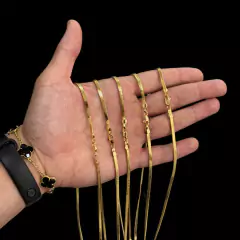 Pulseira Flat 3mm Banhado a Ouro 18k - comprar online