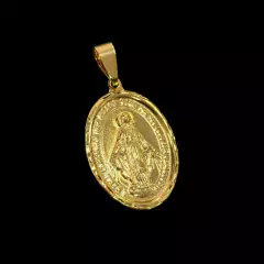 Pingente Oval Nossa senhora das graças G Banhado a Ouro 18k - comprar online