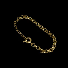 Pulseira Elo Português 6mm Banhado A Ouro 18k