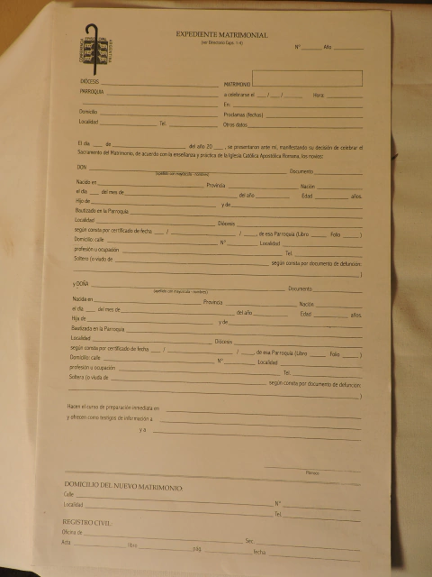 Expediente Matrimonial común x 100