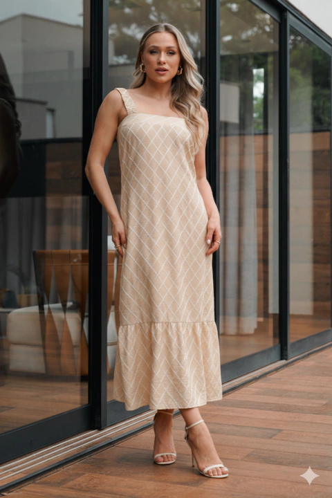VESTIDO ALÇA BORDADO. - comprar online