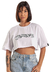 Camiseta Cropped Grafics Scrolled Bow - Overfame