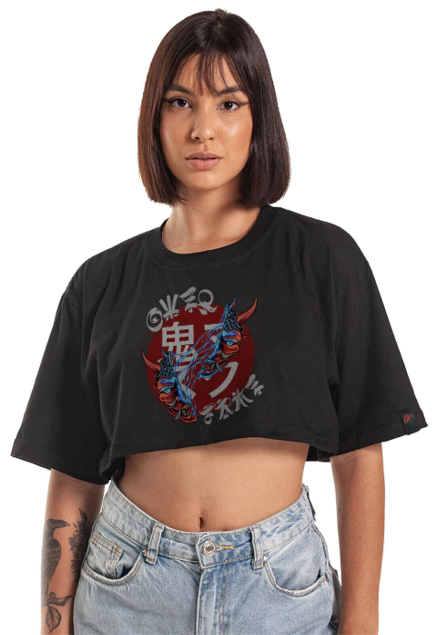 Camiseta Cropped Grafics Crashed Hannya - comprar online