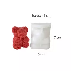 Molde oso con rosas y moño - comprar online