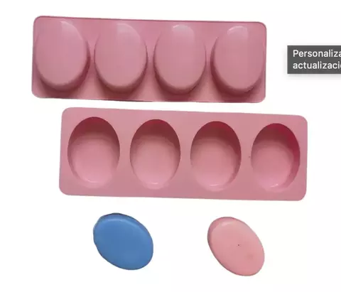 Molde plancha 4 jabones ovalado