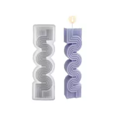 MOLDE SILICONA VELA CON ONDAS Y LINEAS