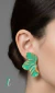 Brinco Folheado Flor verde - comprar online