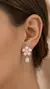 Brinco Flor pérola c/ gota zirconia cristal dourado - Folheado - comprar online