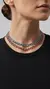 Colar choker Riviera corações dourado Folheado (azul - rosa)