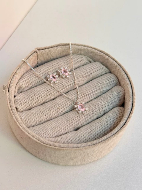 Conjunto Encanto Redondo Rosa