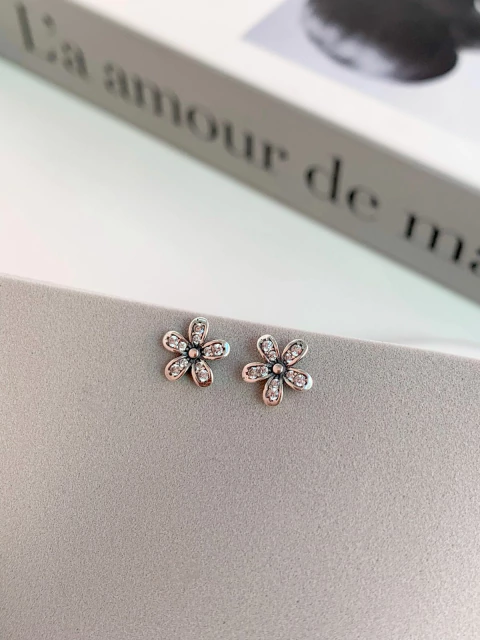 Brinco Florzinha Cravejada Inspiração Pandora