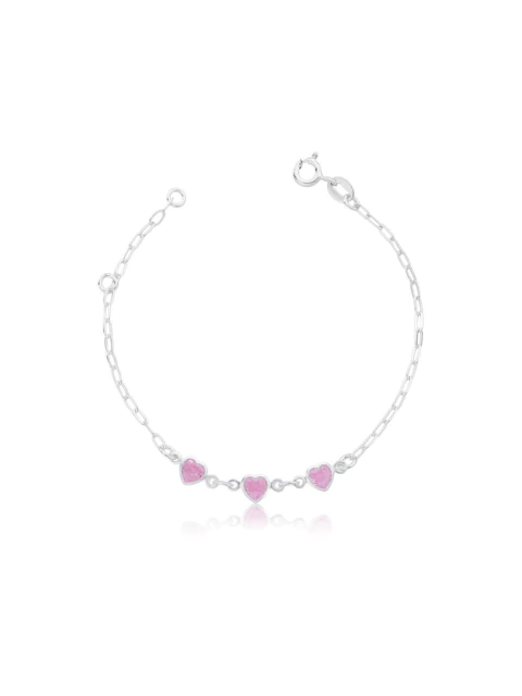 Pulseira 3 corações rosa - comprar online