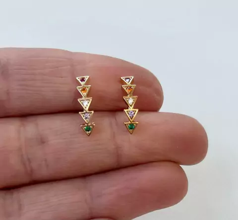 AROS ENCHAPADOS EN ORO TRIANGULOS - comprar online