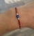 PULSERA PLATA Y PIEDRITAS ROJAS OJO TURCO PROTECTOR - comprar online