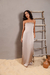 Vestido Longo Cetim Fendi