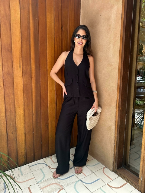Calça Crincle Preta