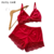 Pijama Baby Doll Feminino Adulto Microfibra e Renda Sensual - comprar online