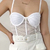 Body Lingerie Sabrina - Tela Arrastão com Bojo e Detalhes em Tule - Louise Lingerie