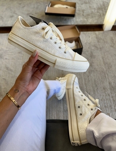 All Star Tradicional Luxo Brilho Off White