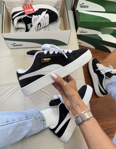 Suede XL Prime Preto/Branco (Couro)