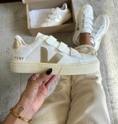V Velcro Branco/Ouro